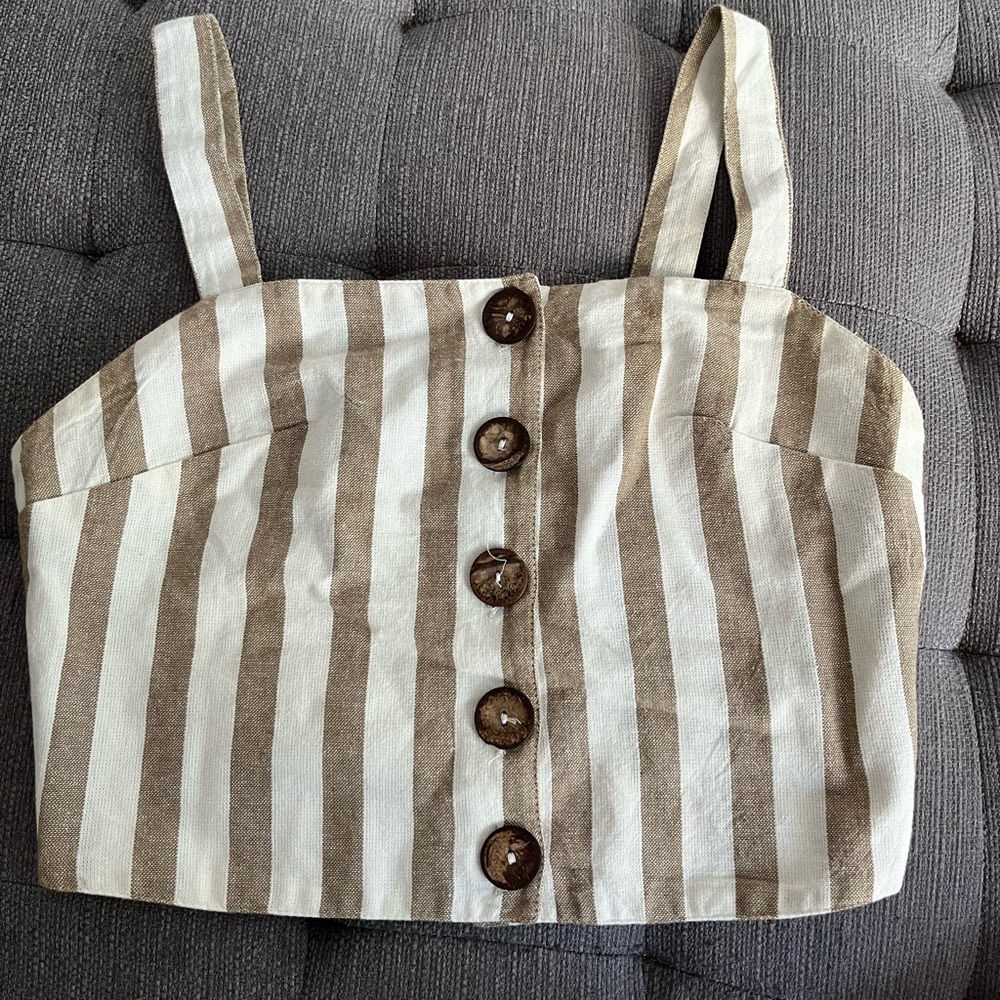 Button Down Crop Top